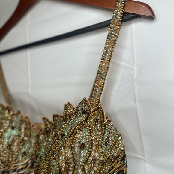 Y2K Vintage Aspeed USA Leopard Print Turquoise Accent Beaded A Line Gown size L - Picture 11 of 16